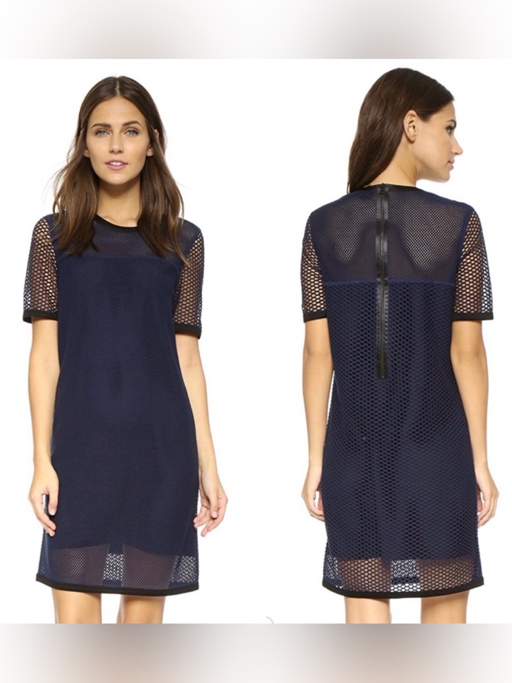 rag & bone Navy Luna Mesh Shift Dress